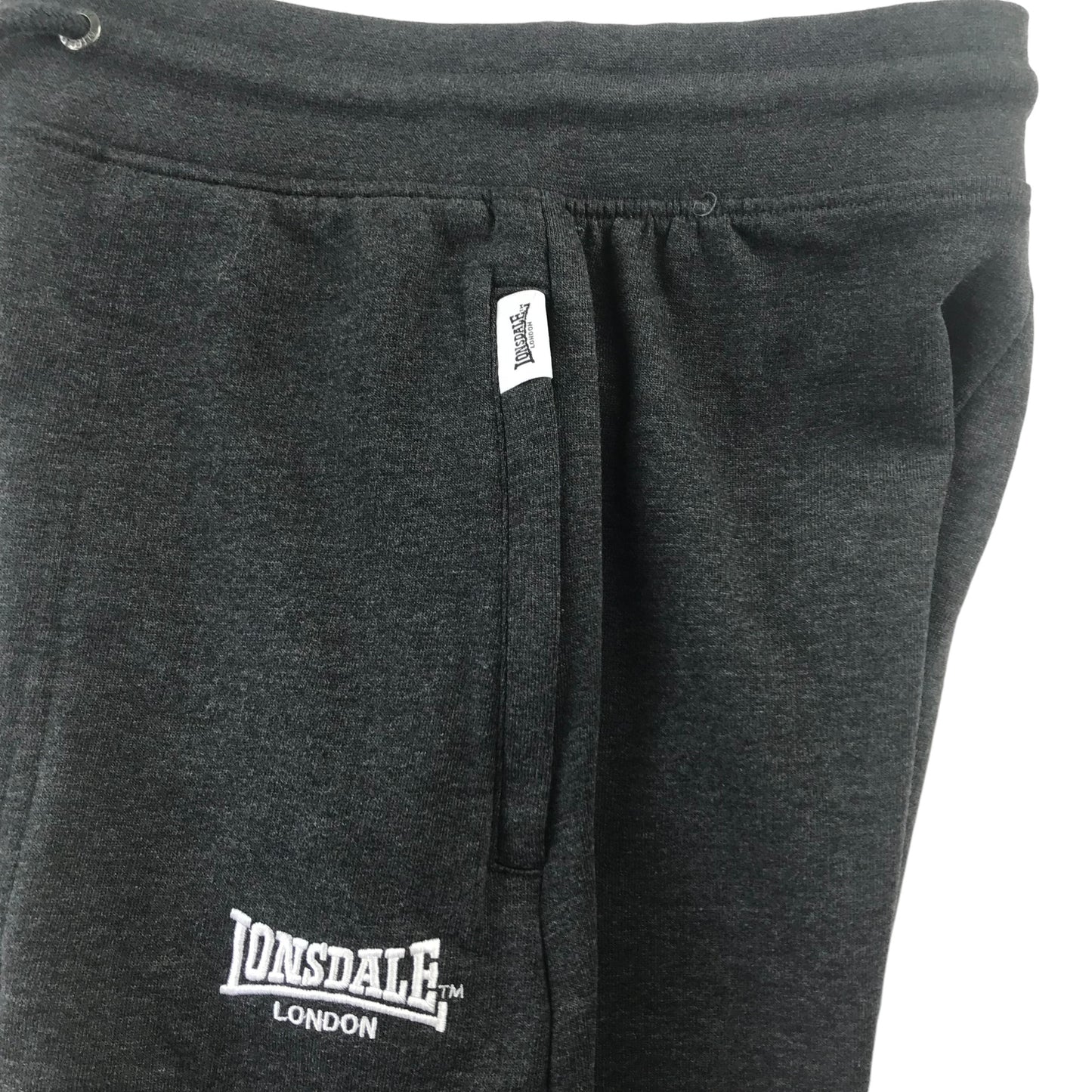 Lonsdale Jersey Short Adult XS Grey Plain With White Logo