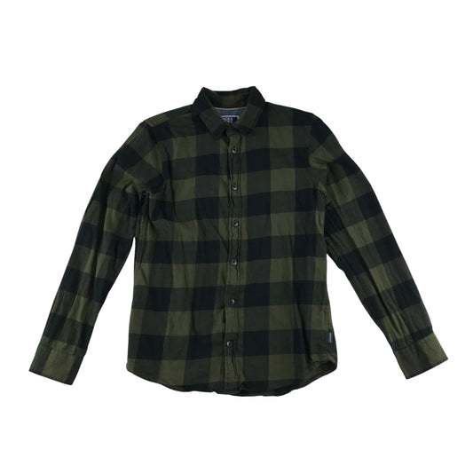 Jack&Jones shirt 11-12 years khaki and black checked button up cotton