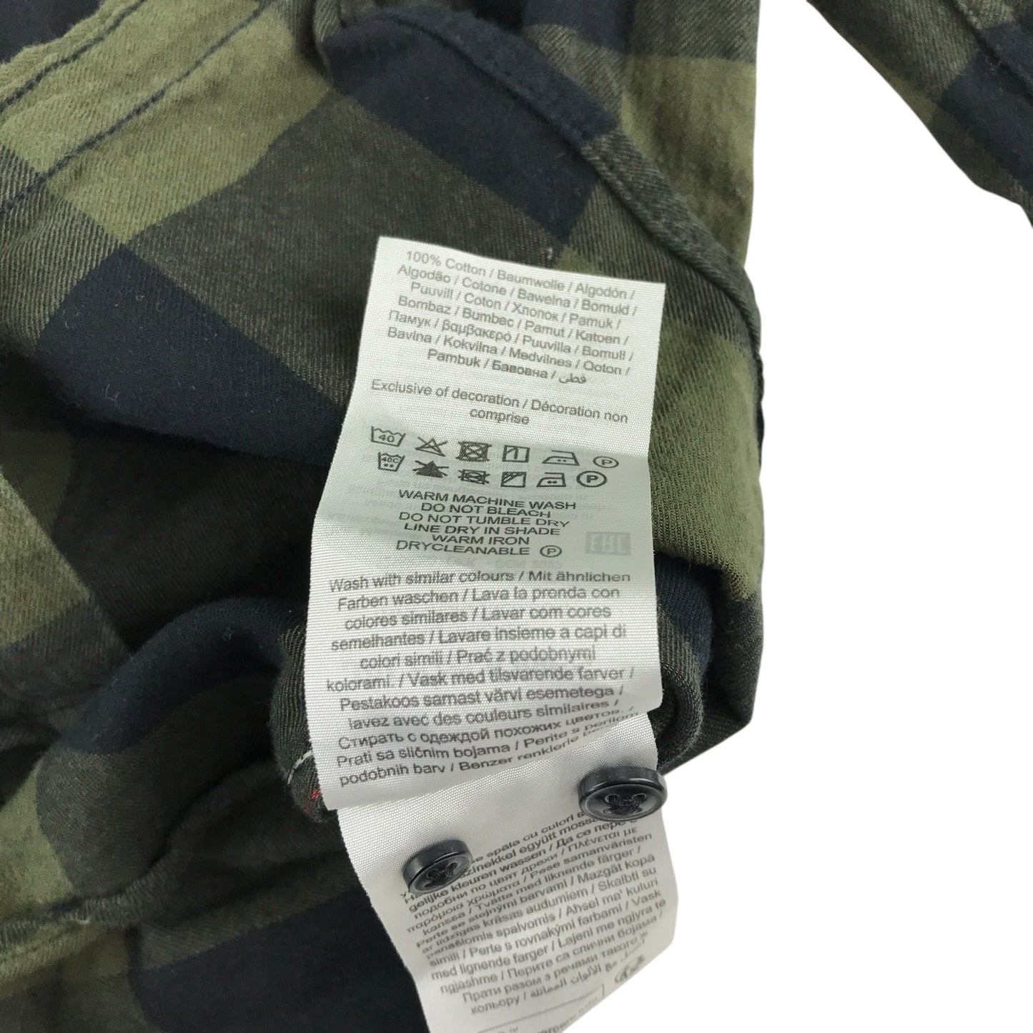 Jack&Jones shirt 11-12 years khaki and black checked button up cotton
