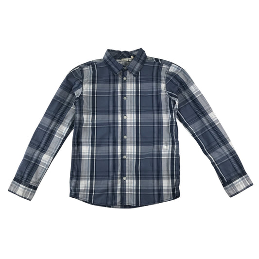 Nameit shirt 11-12 years greyish blue and white checked button up cotton