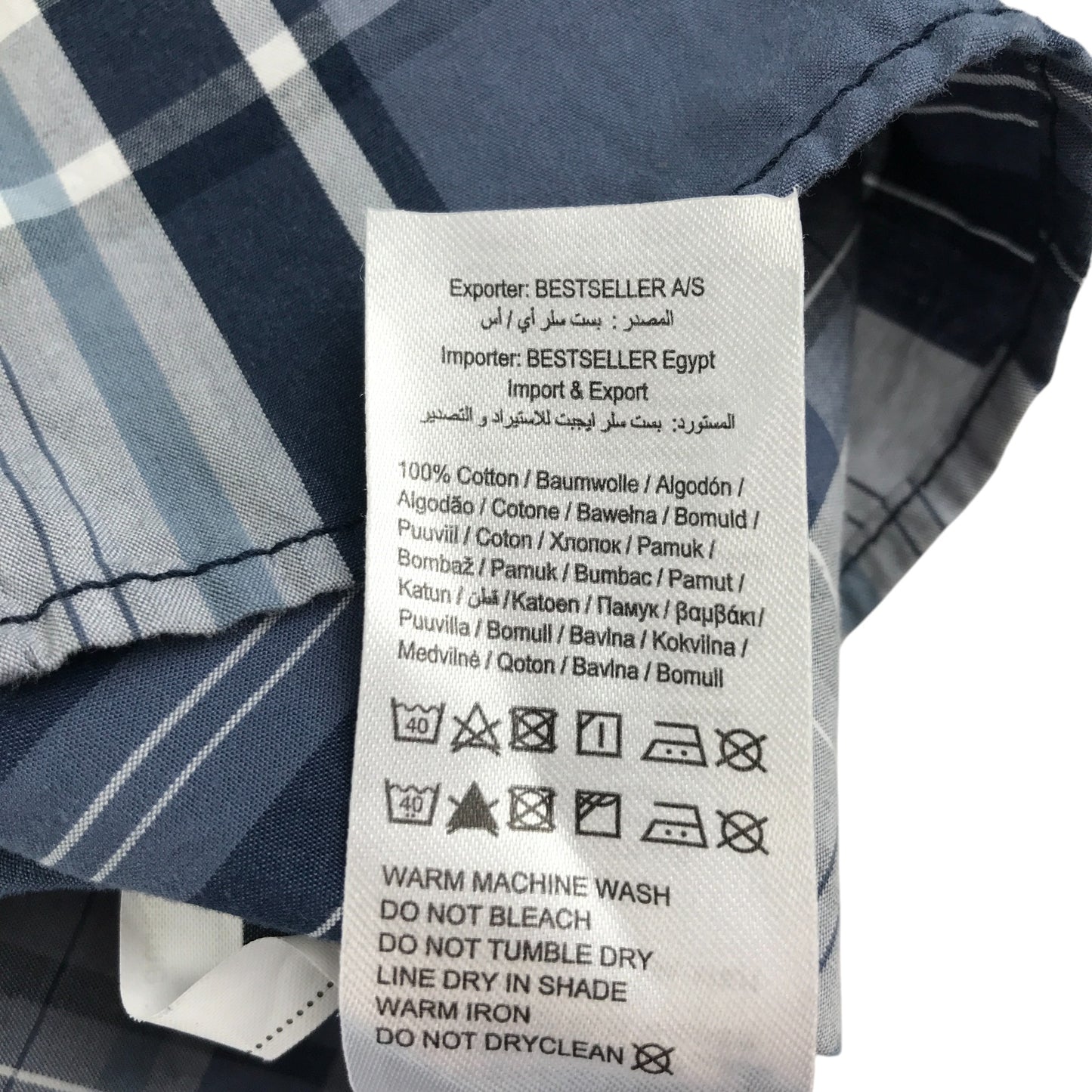 Nameit shirt 11-12 years greyish blue and white checked button up cotton