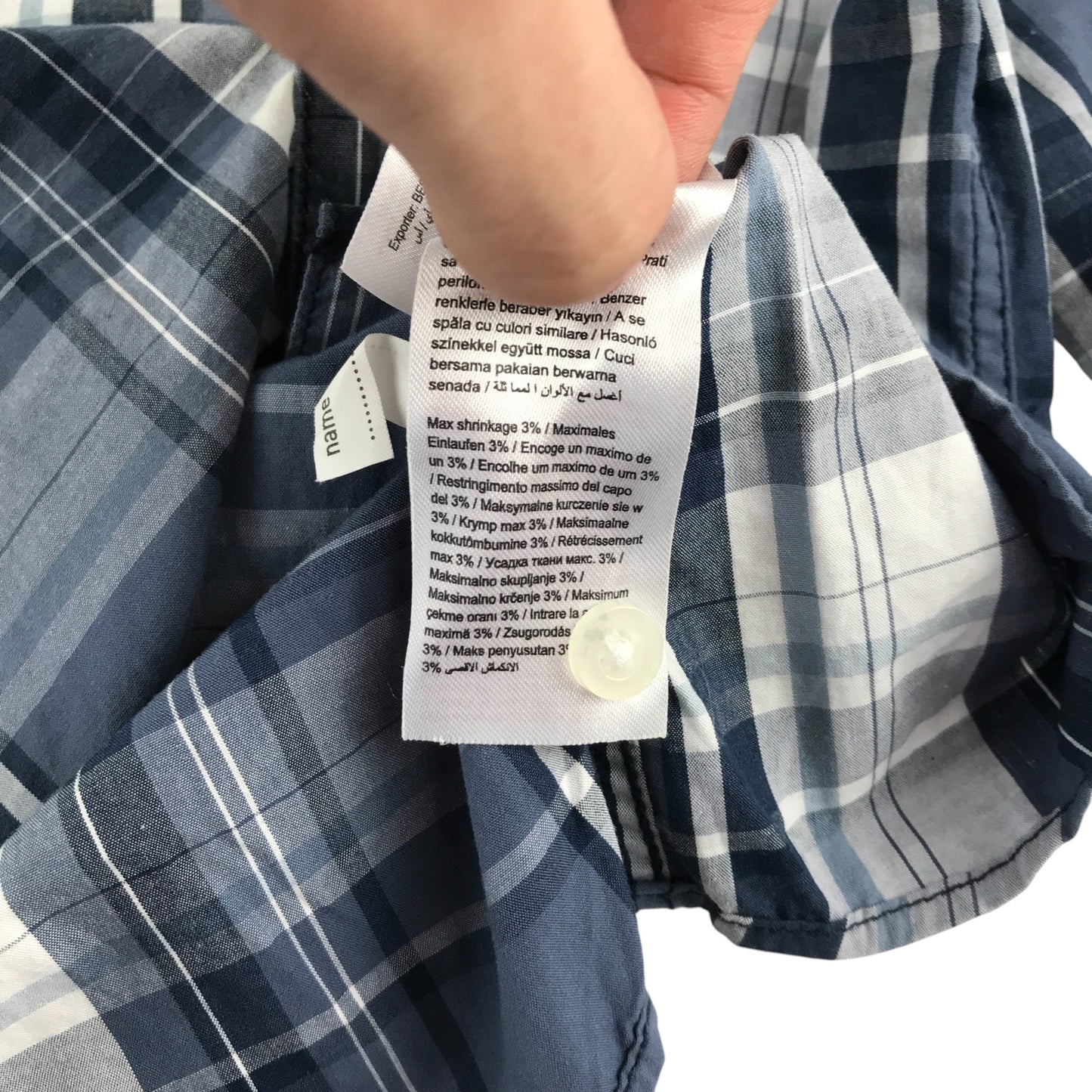 Nameit shirt 11-12 years greyish blue and white checked button up cotton
