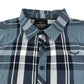 Threadboys shirt 11-12 years greyish blue and white checked button up cotton