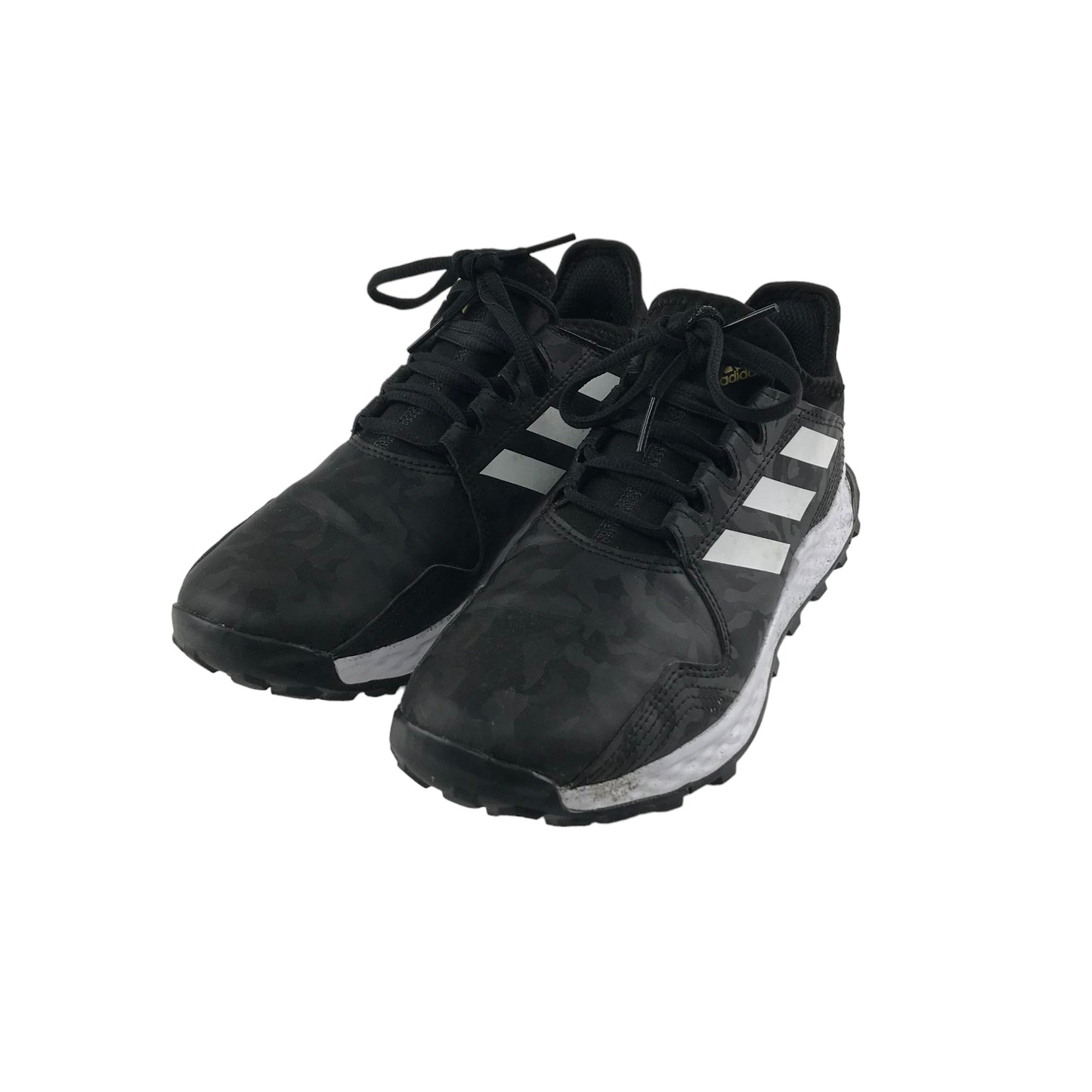 Adidas Trainers Shoe Size 5 Black Camo Pattern with Laces