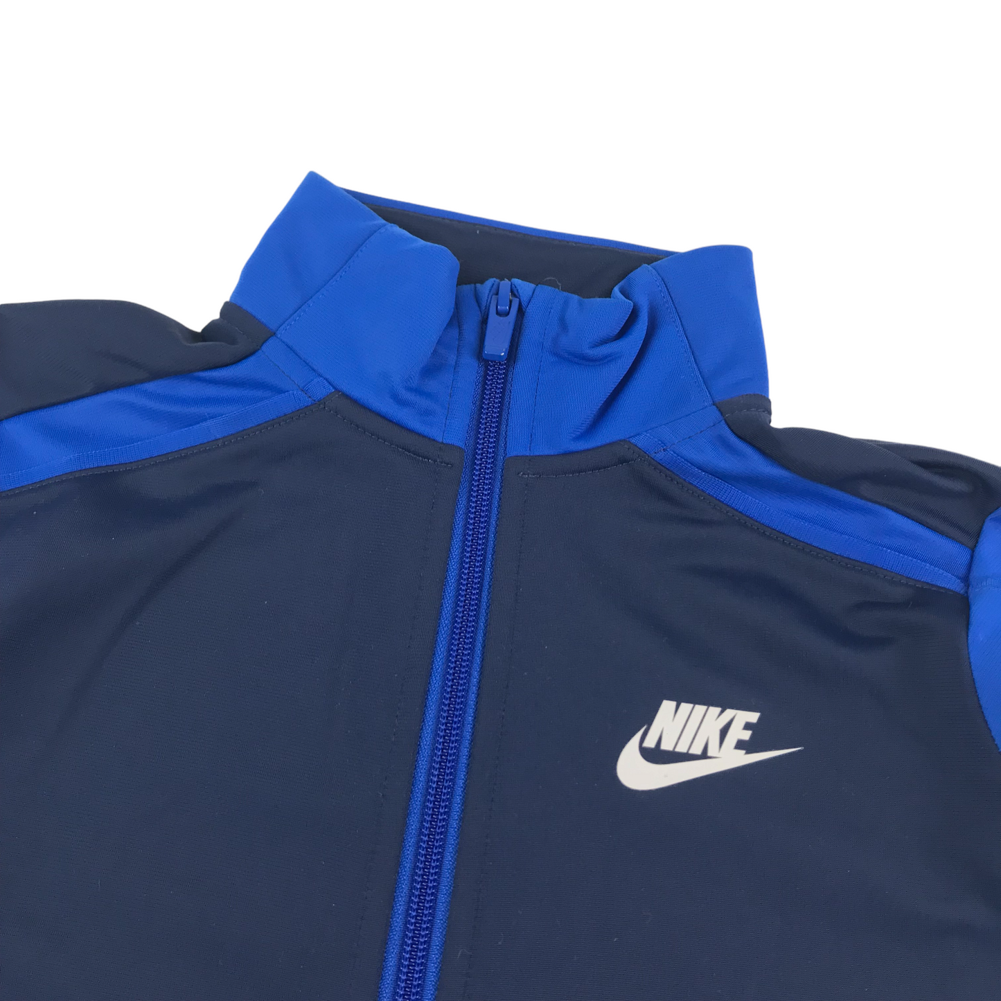 Nike Sweater Age 8 Navy and Blue Panelled Full Zipper