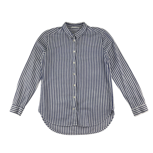 H&M shirt 12-13 years blue and white stripy button up cotton