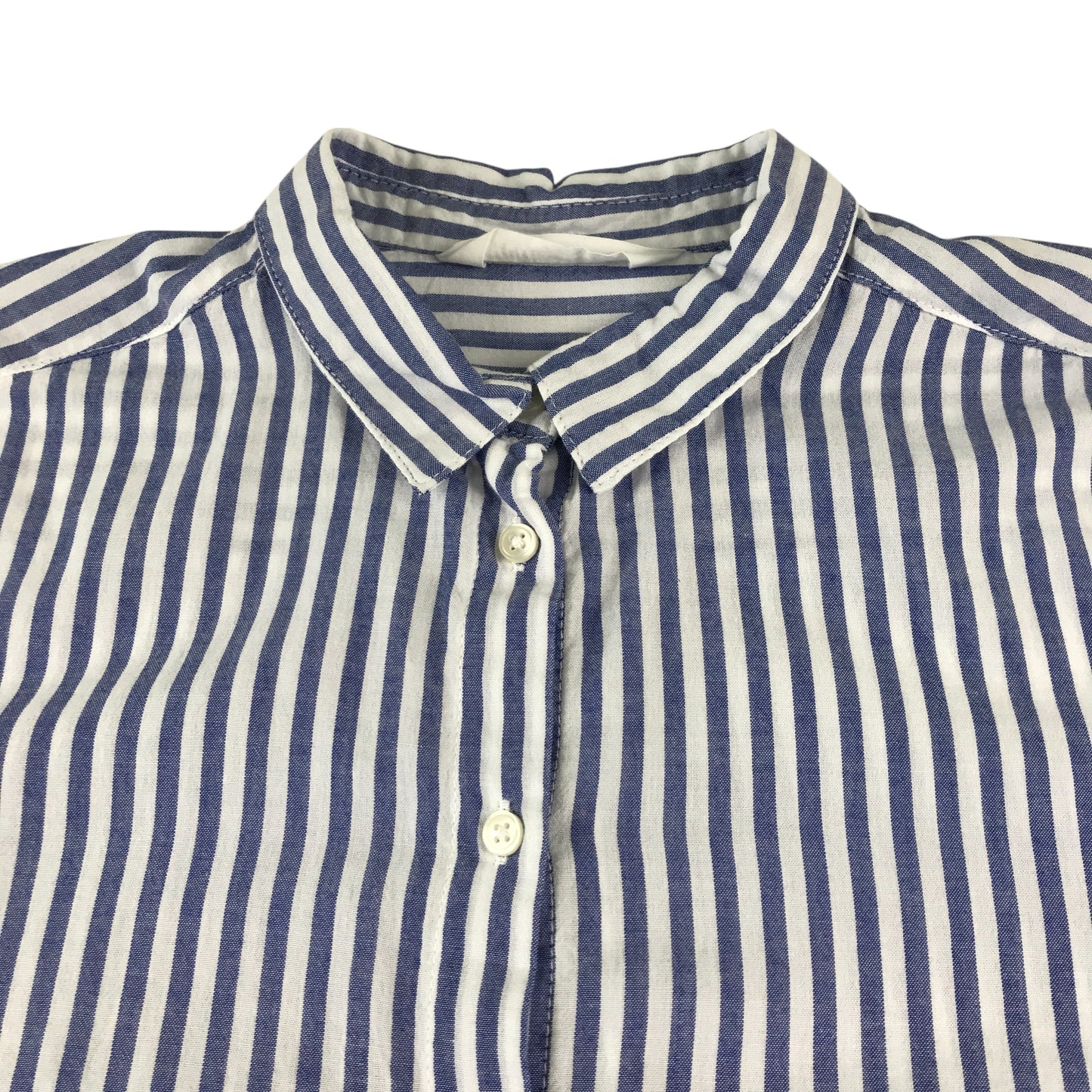 H&M shirt 12-13 years blue and white stripy button up cotton