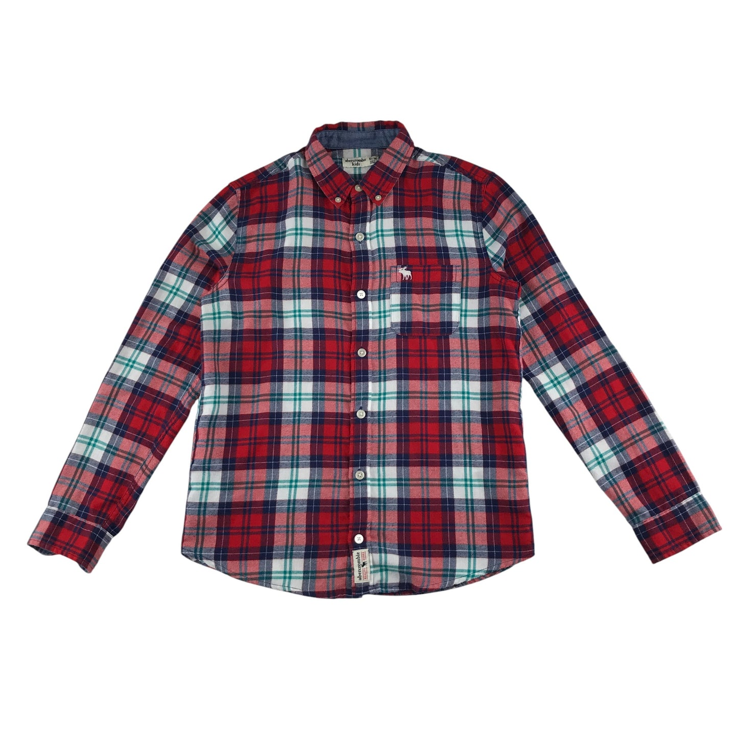 Abercrombie shirt 13-14 years red checked button up cotton
