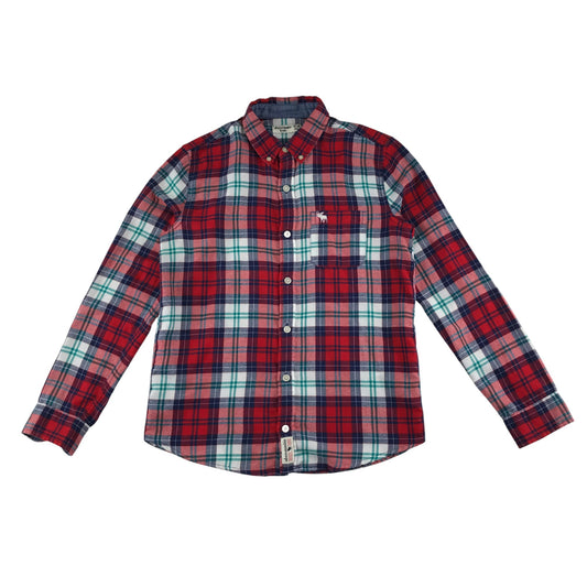 Abercrombie shirt 13-14 years red checked button up cotton