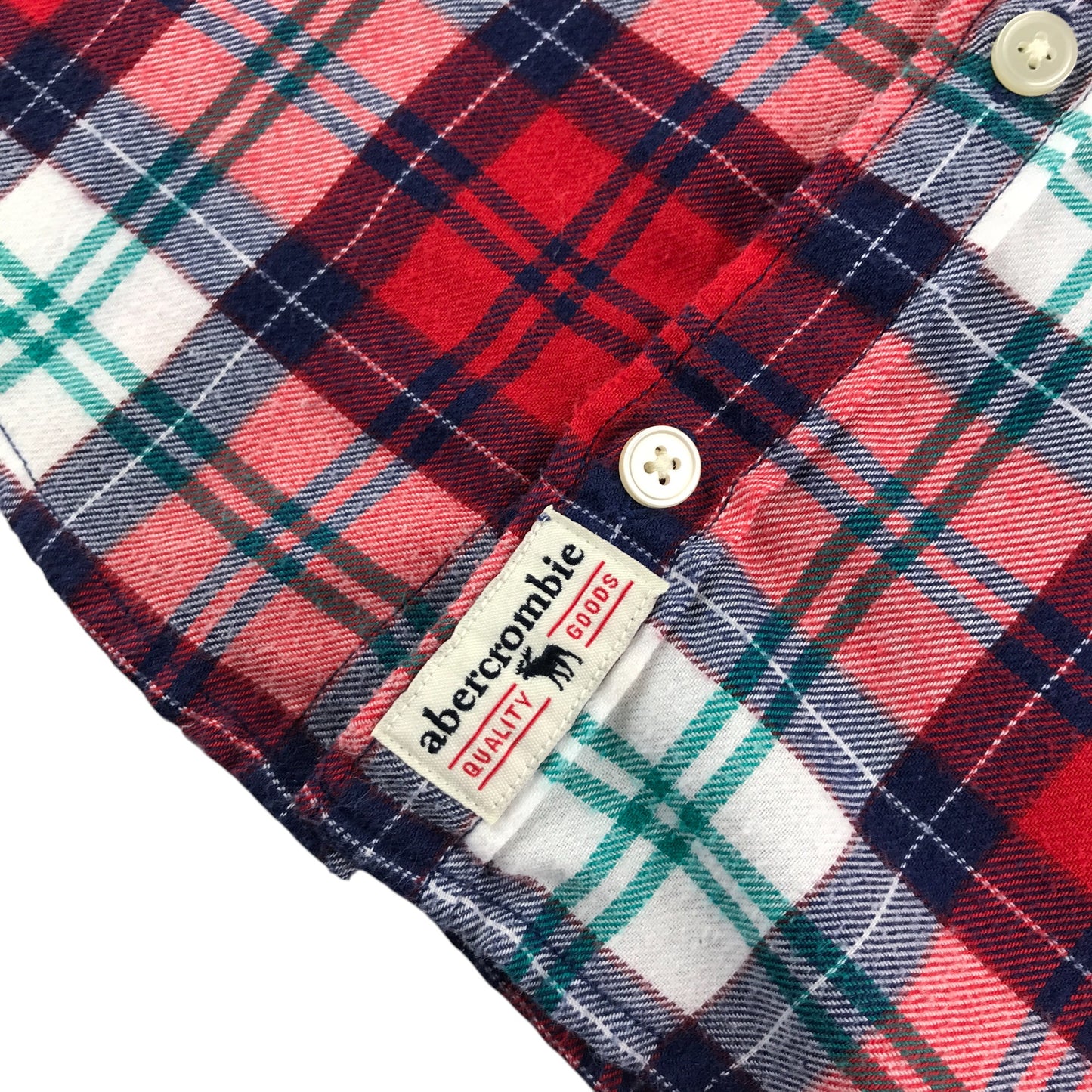 Abercrombie shirt 13-14 years red checked button up cotton