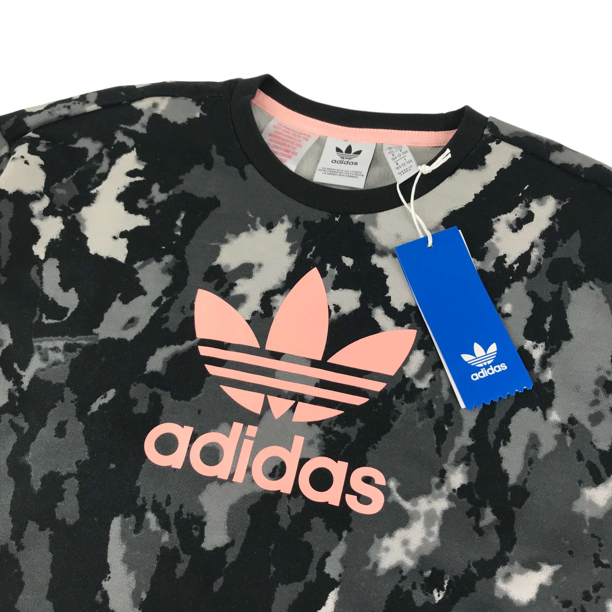 Adidas Sweater Age 13 Grey camo with pink logo – ApparelXchange CIC