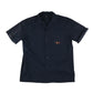 Uniqlo shirt men's XS navy plain button up short sleeve with embroidered fish