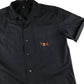 Uniqlo shirt men's XS navy plain button up short sleeve with embroidered fish