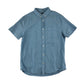 Burton shirt men's M blue plain button up short sleeve cotton