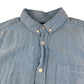 Burton shirt men's M blue plain button up short sleeve cotton