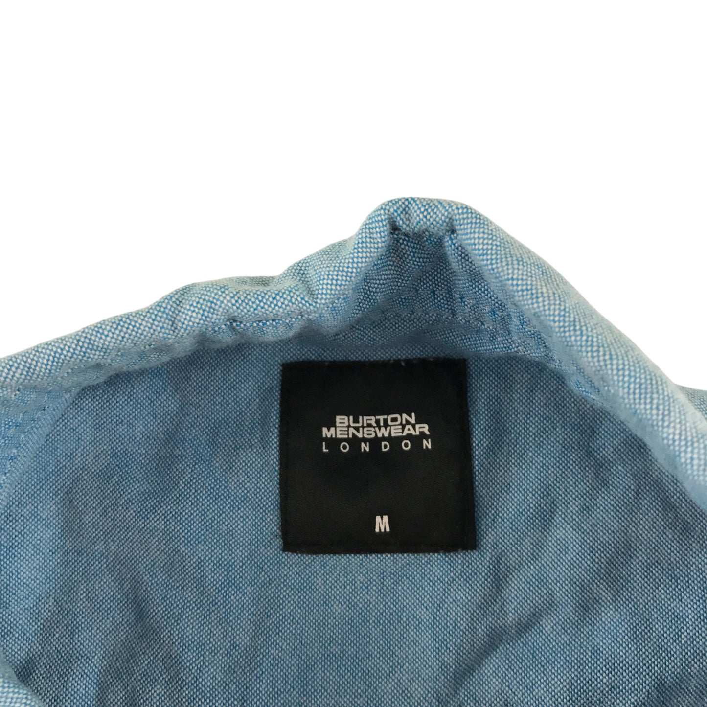 Burton shirt men's M blue plain button up short sleeve cotton