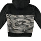 Bench hoodie 7-8 years black panelled grey camo half zipper