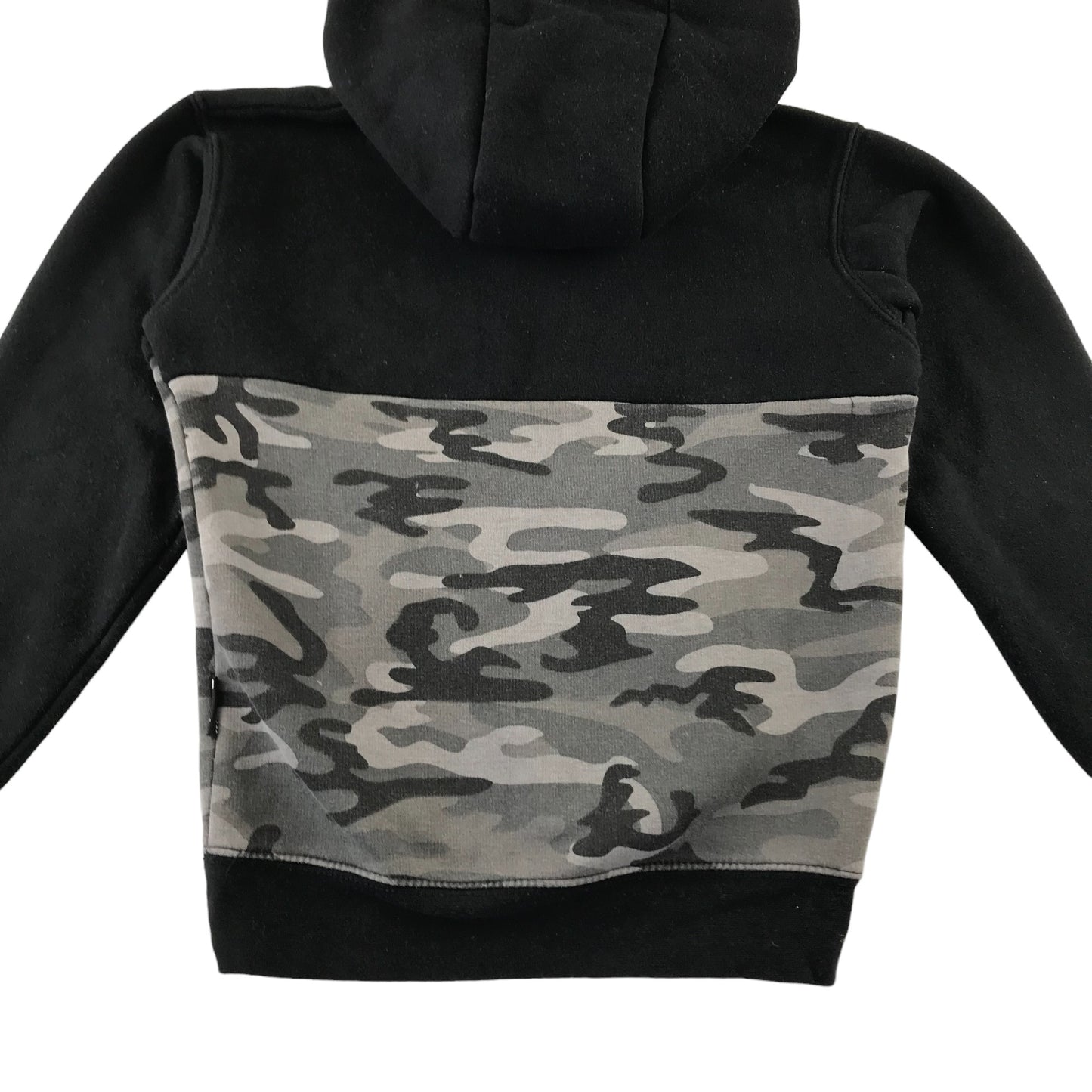 Bench hoodie 7-8 years black panelled grey camo half zipper