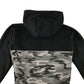 Bench hoodie 7-8 years black panelled grey camo half zipper