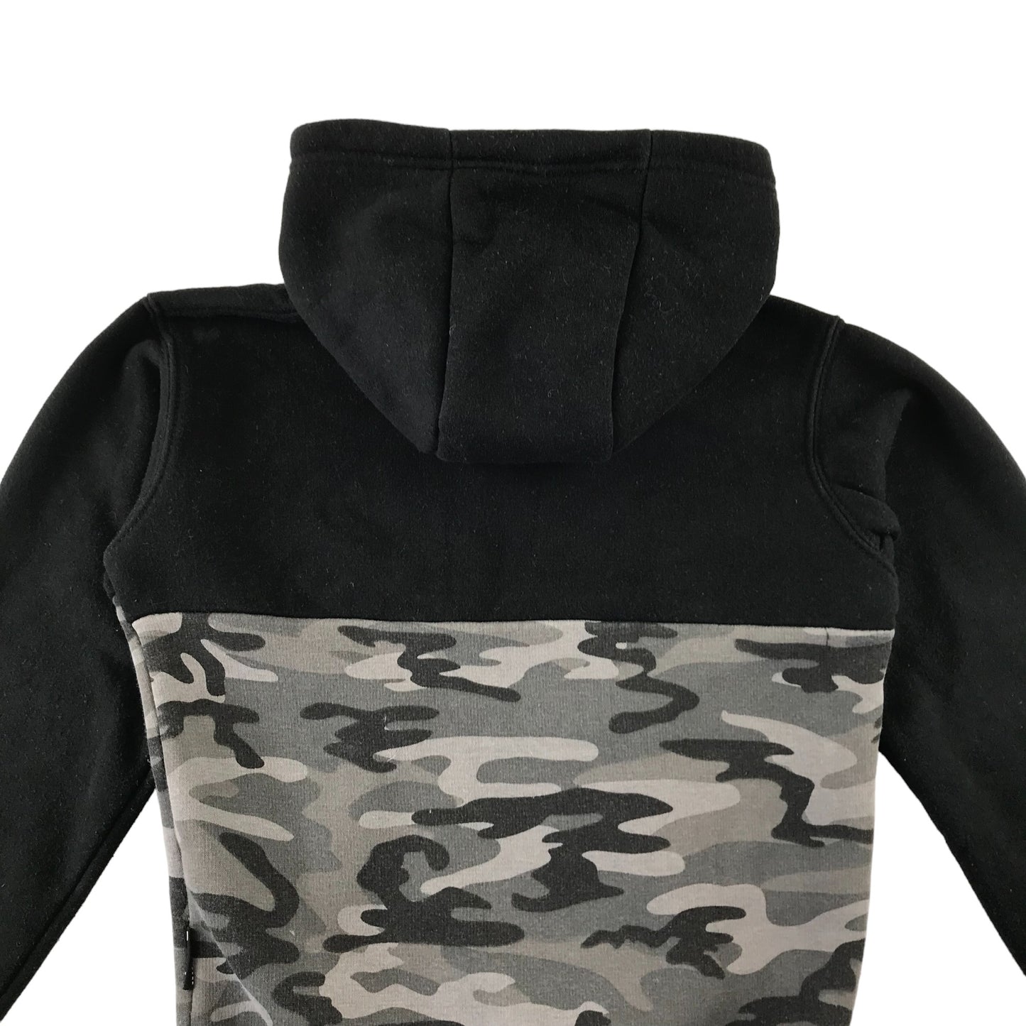 Bench hoodie 7-8 years black panelled grey camo half zipper