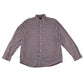 John Lewis shirt men's L burgundy and white checked button up long sleeve cotton