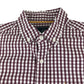 John Lewis shirt men's L burgundy and white checked button up long sleeve cotton