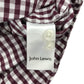 John Lewis shirt men's L burgundy and white checked button up long sleeve cotton