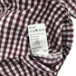 John Lewis shirt men's L burgundy and white checked button up long sleeve cotton