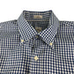 Peter Millar shirt men's L blue and white checked button up long sleeve cotton