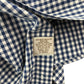 Peter Millar shirt men's L blue and white checked button up long sleeve cotton