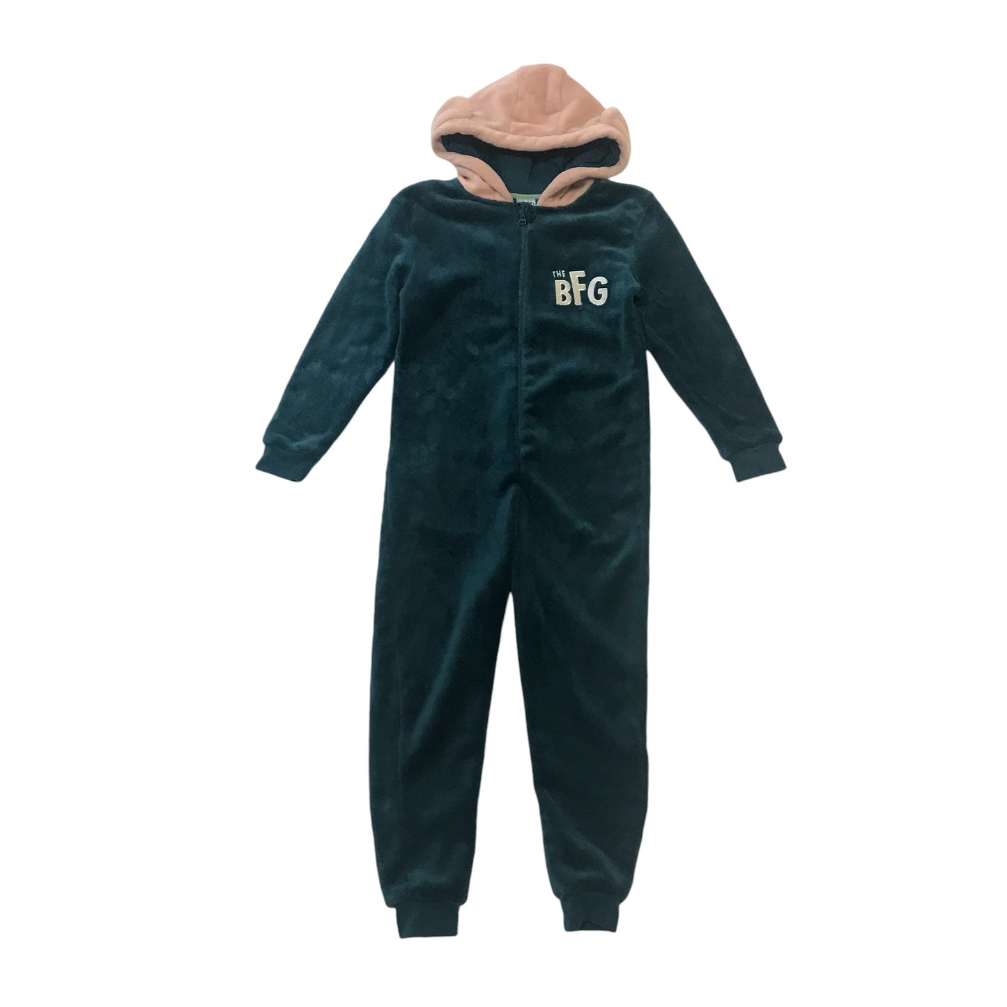 Roald Dahl BFG onesie 9-10 years teal fluffy with zipper and hood