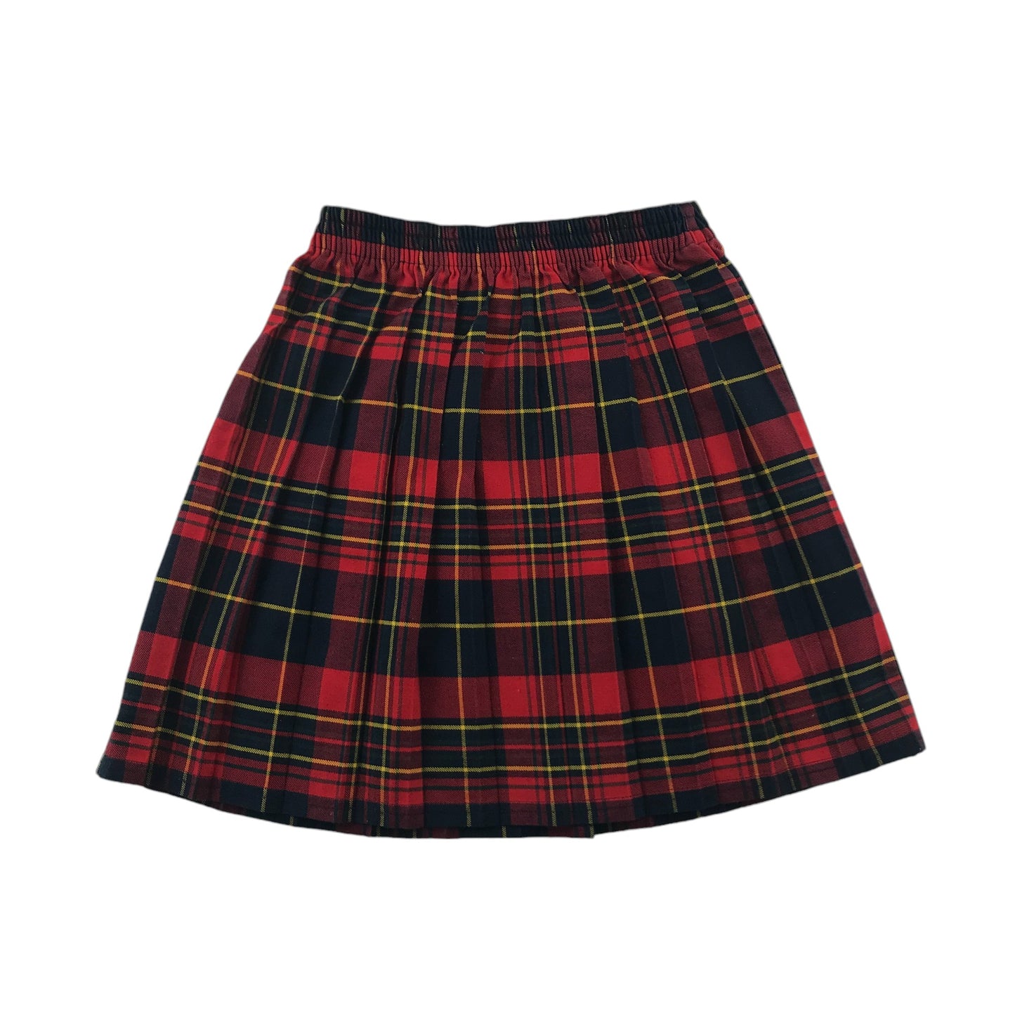 Red black and yellow Tartan School Skirt