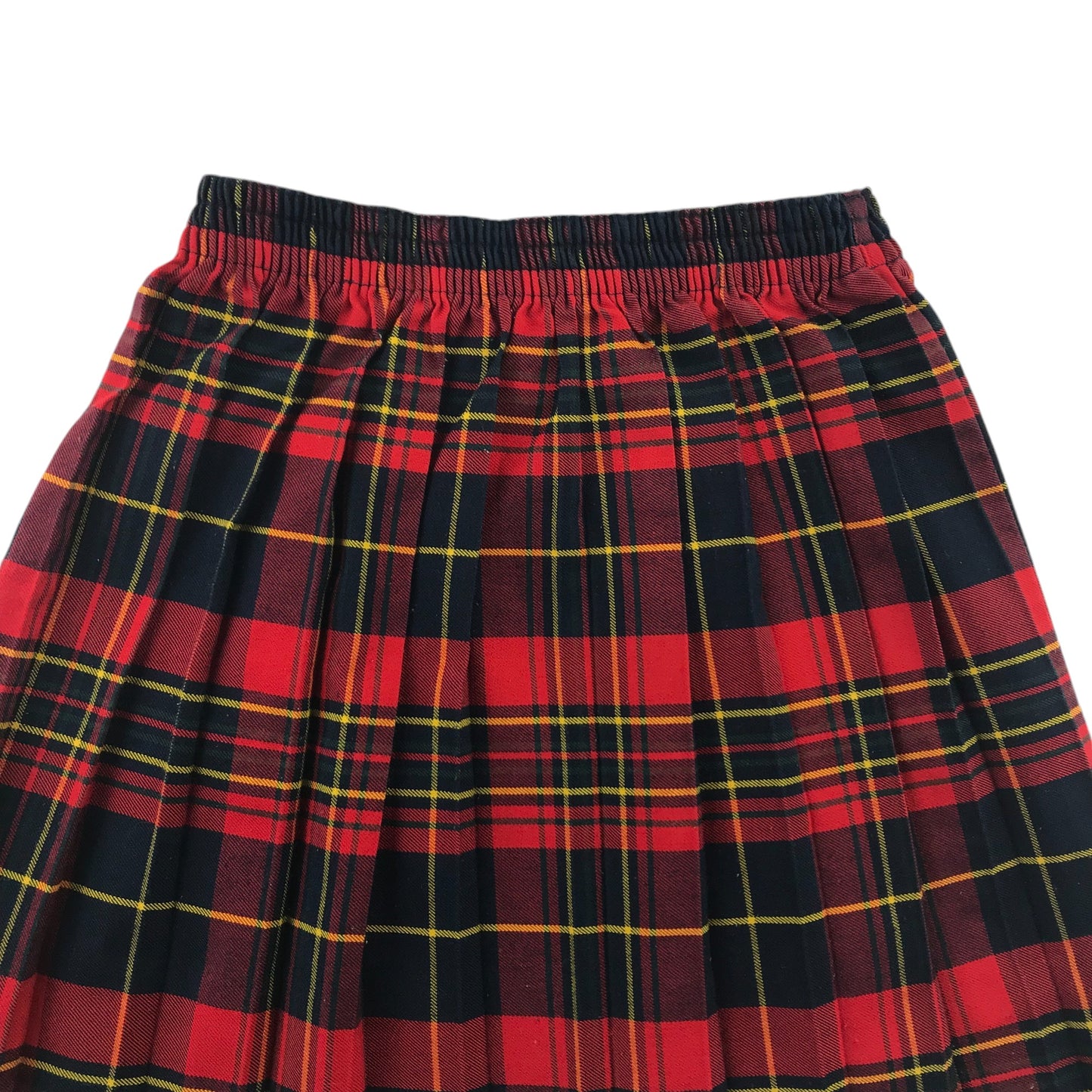 Red black and yellow Tartan School Skirt