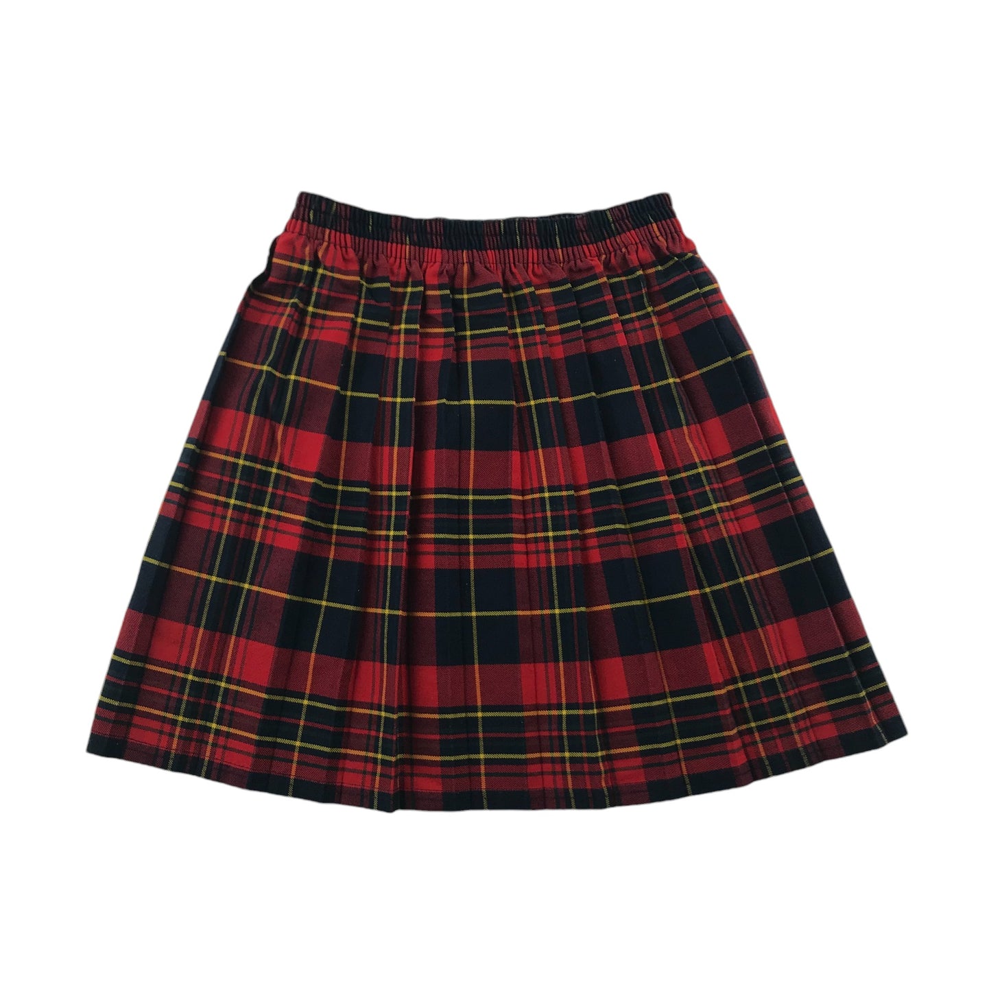 Red black and yellow Tartan School Skirt