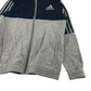 Adidas Hoodie Age 11 Navy Grey Panelled Logo Pullover