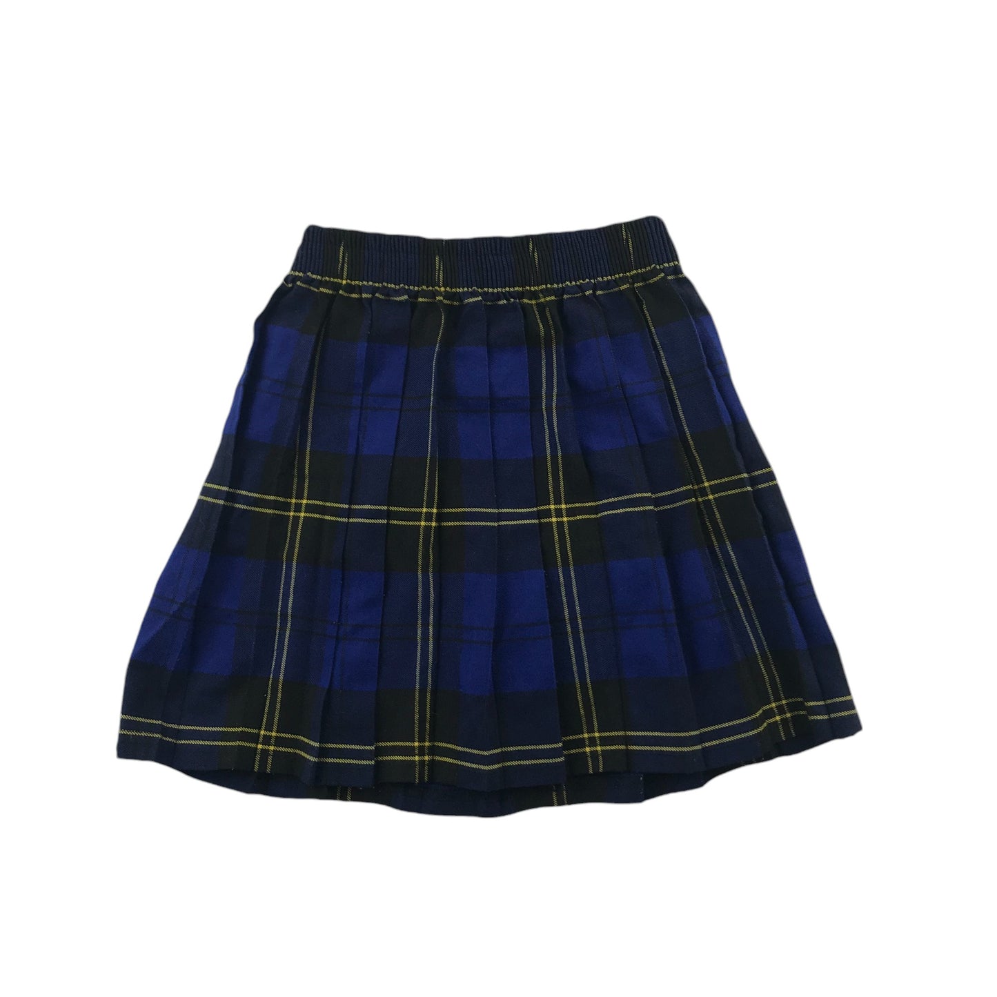 Blue black and yellow Tartan School Skirt