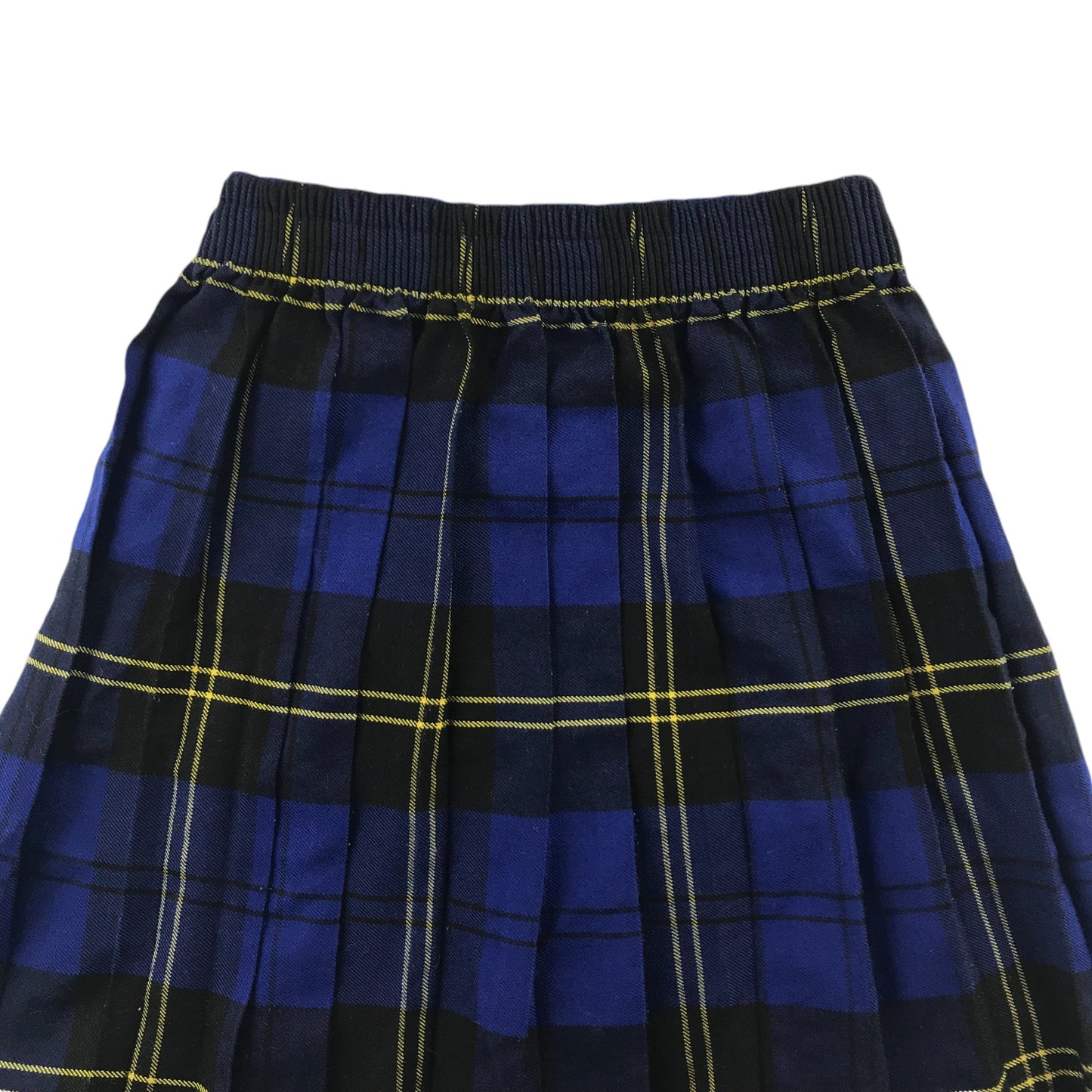 Blue black and yellow Tartan School Skirt