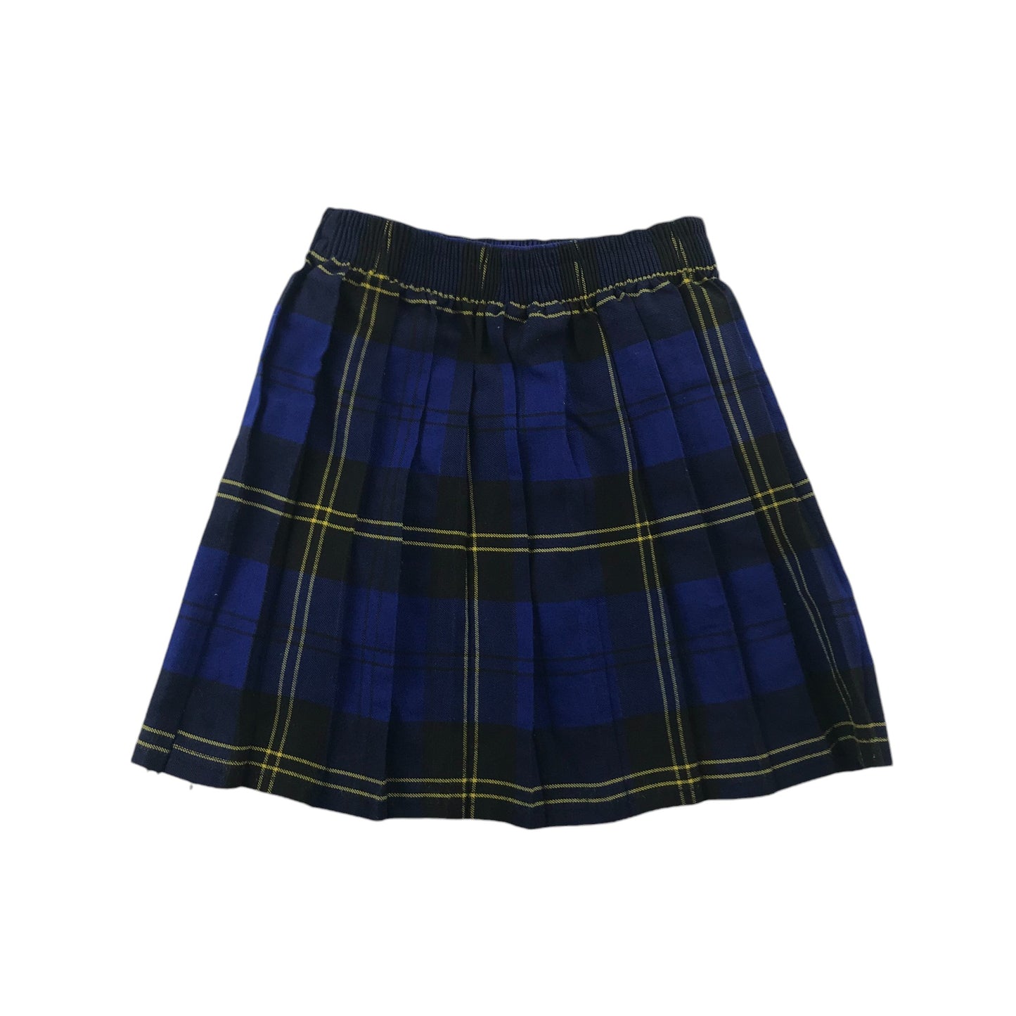 Blue black and yellow Tartan School Skirt