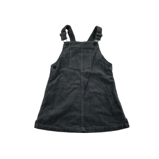 Nutmeg Dungaree Dress Age 5 Grey Corduroy Cotton