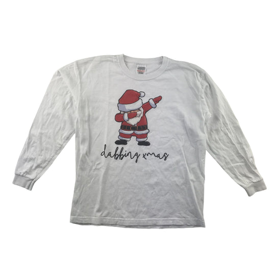 Festive T-Shirt 9-10 Years White Santa Dabbing Graphic print