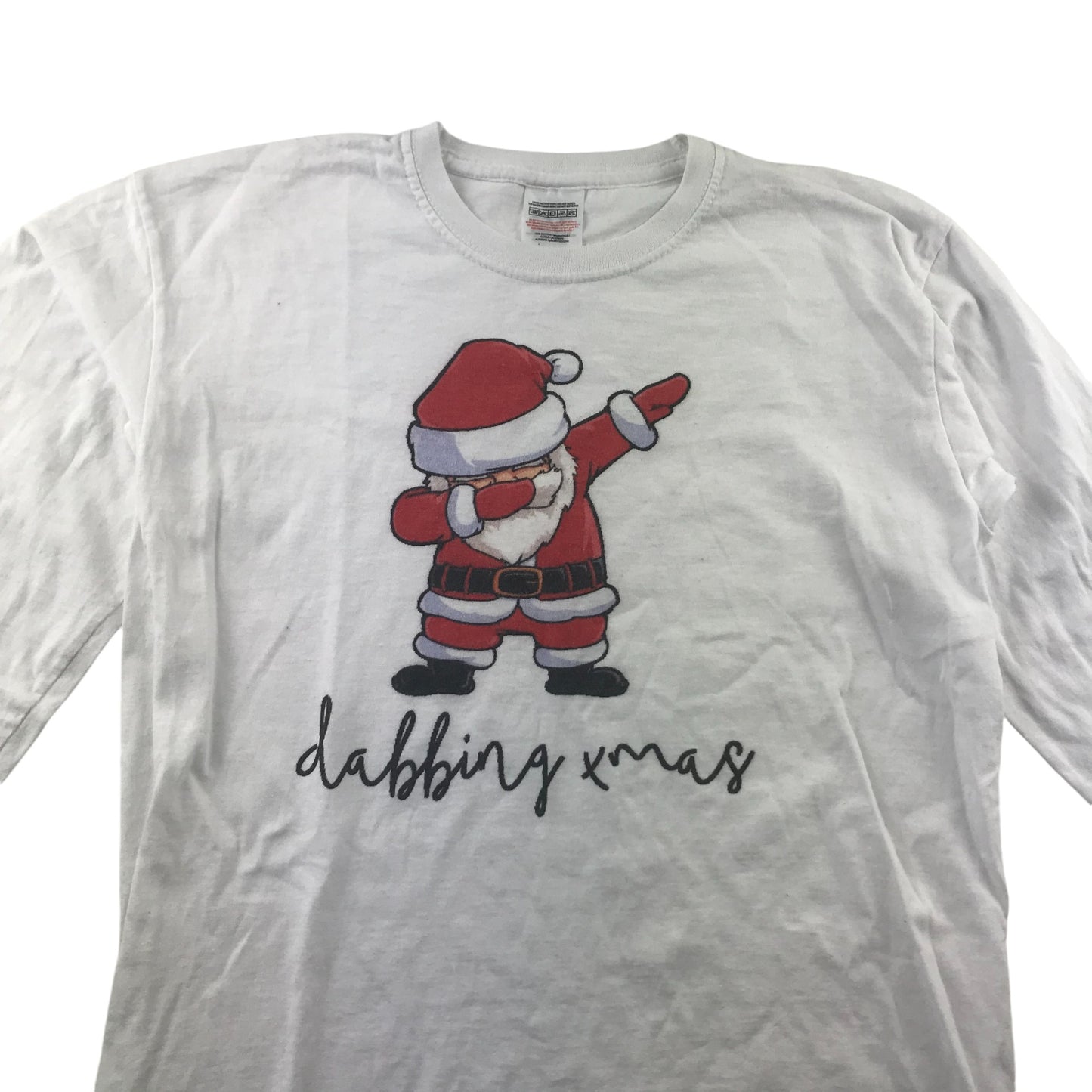 Festive T-Shirt 9-10 Years White Santa Dabbing Graphic print