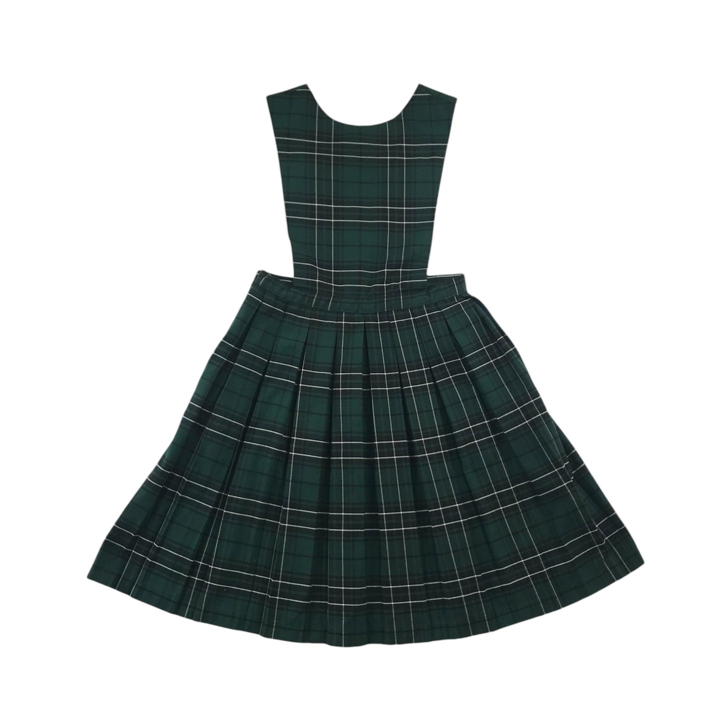 Green Tartan School Pinafore