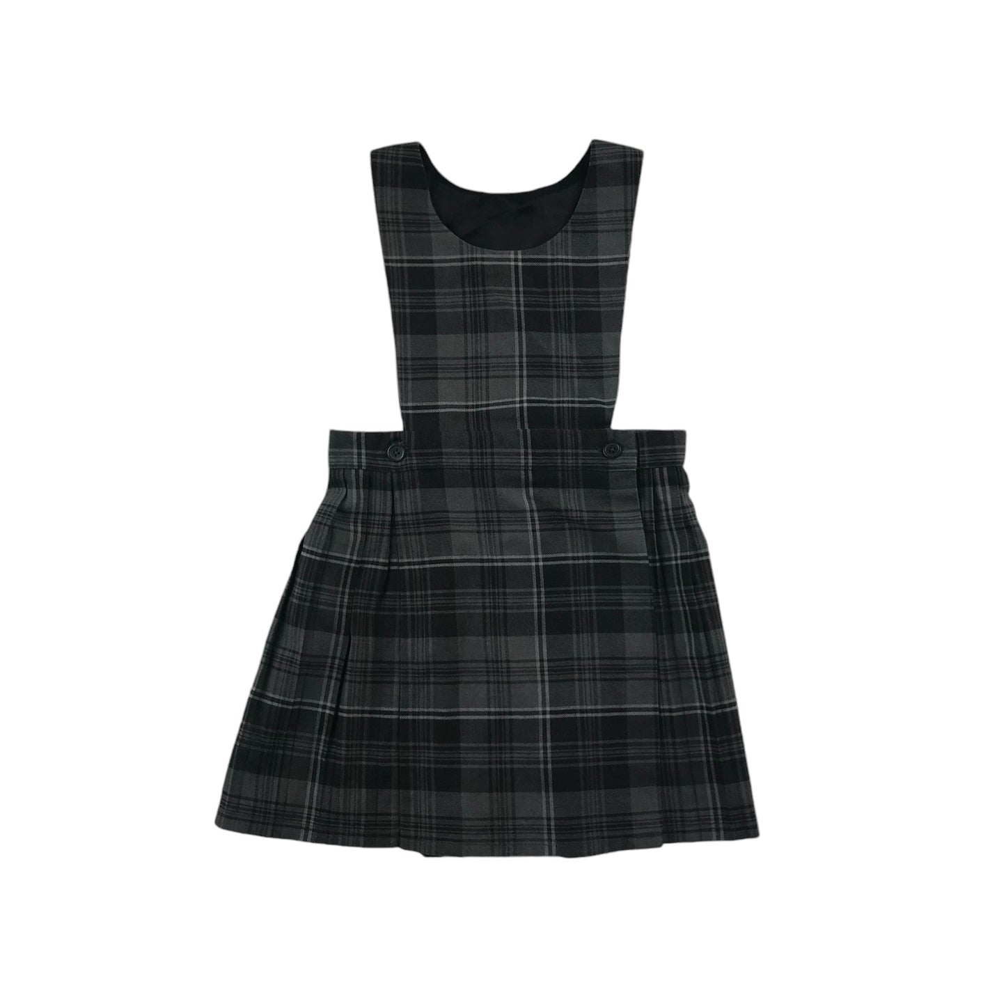 Grey Tartan School Pinafore