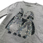 F&F Festive T-Shirt 7-8 Years Grey Penguin Sequin Graphic Cotton