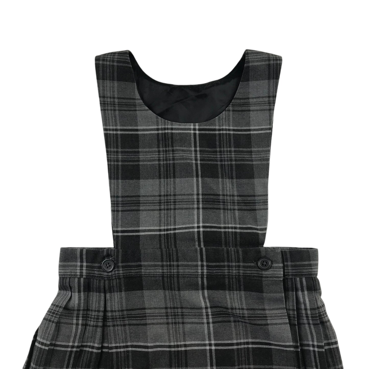 Grey Tartan School Pinafore