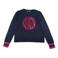 GAP jumper 12-13 years navy blue pink sequin smiley face cotton