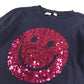 GAP jumper 12-13 years navy blue pink sequin smiley face cotton