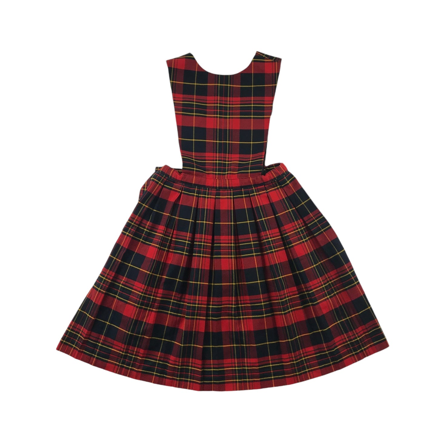 Red Tartan School Pinafore bib