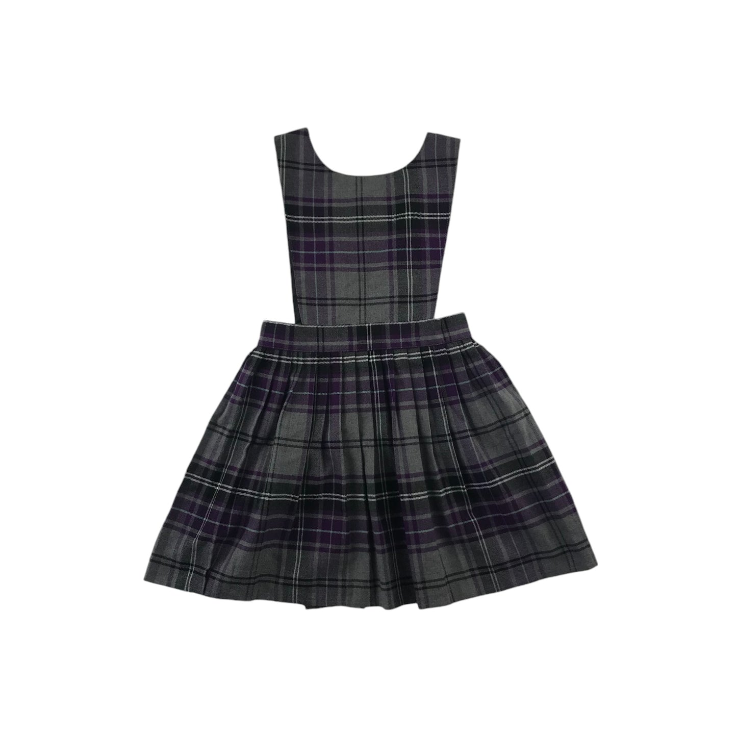 Grey and purple Tartan School Pinafore