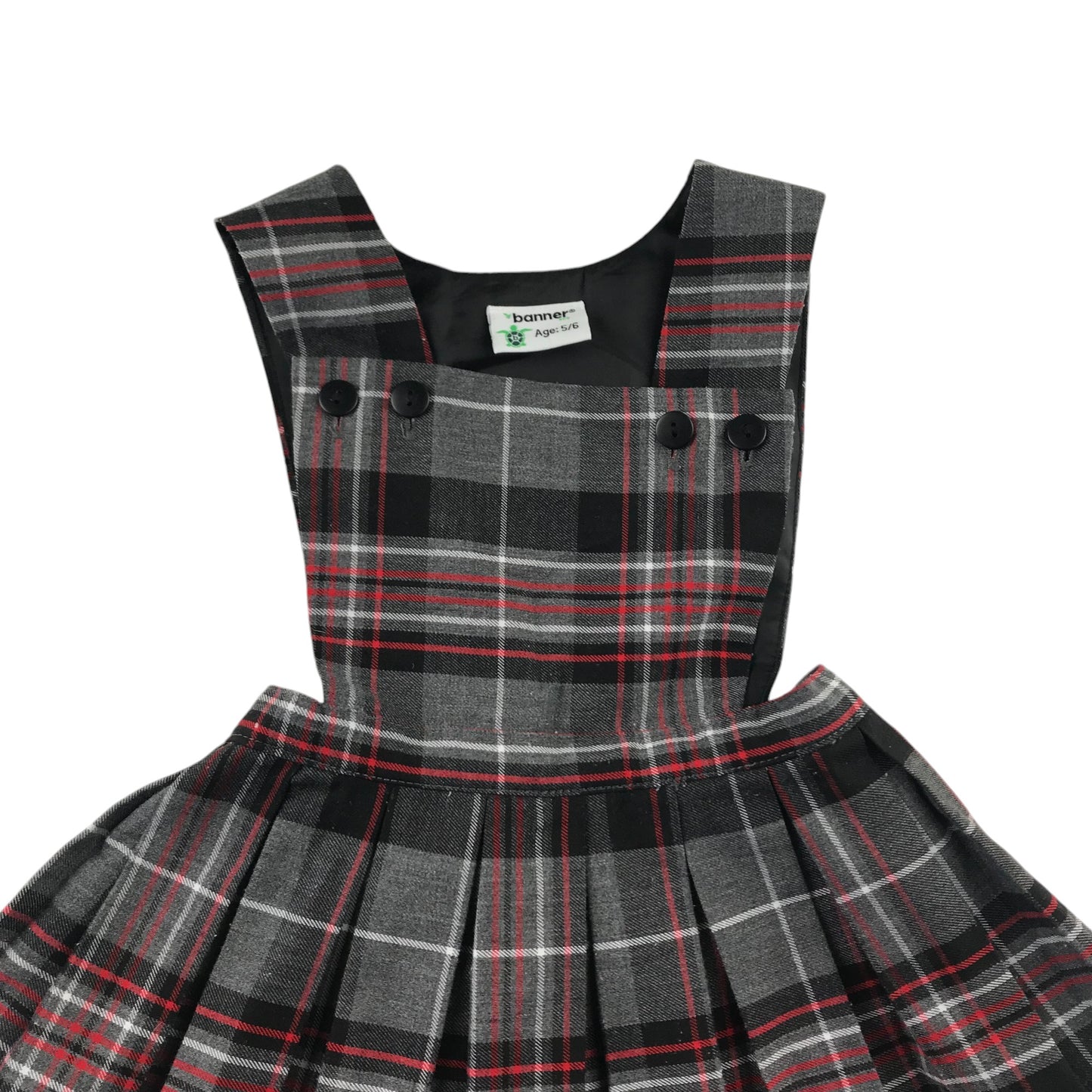 Grey and red Tartan School Pinafore